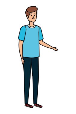 Genç ve rahat bir adam karakter