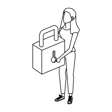 Kadın güvenli asma kilidi kaldırıyor