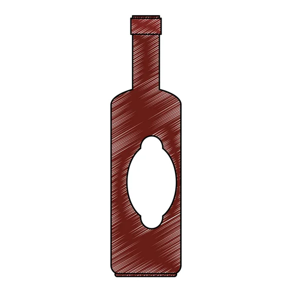 Wine bottle silhouette icon — Stok Vektör