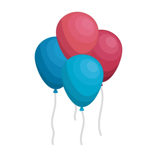 Ballonger helium flytande isolerade ikoner — Stock vektor