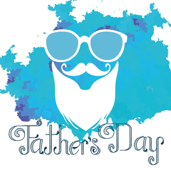 Glasses with mustache and beard to fathers day — Stock Vector