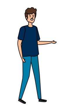 Genç ve rahat bir adam karakter