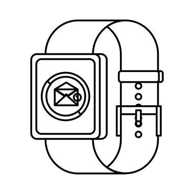 zarf e-posta vektör illüstrasyon ile akıllı saat