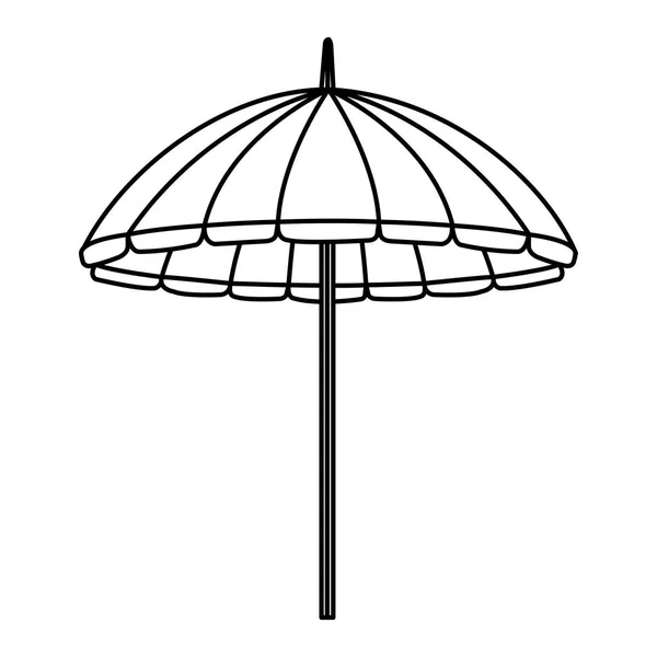 Beach umbrella summer isolated icon — Stock Vector