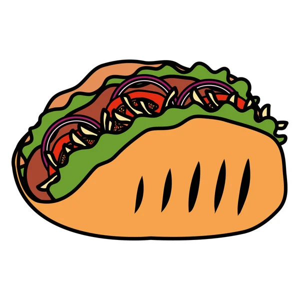 Pyszna Meksykańska ikona Taco — Wektor stockowy