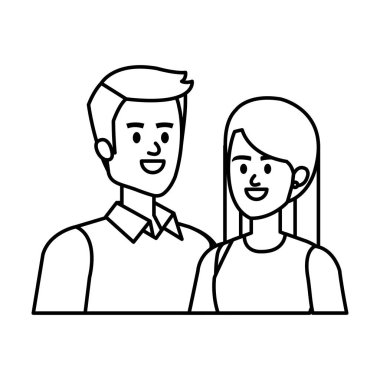 Genç çiftler karakterleri avatarlar