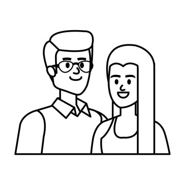 iş çift avatarlar karakterler vektör illüstrasyon