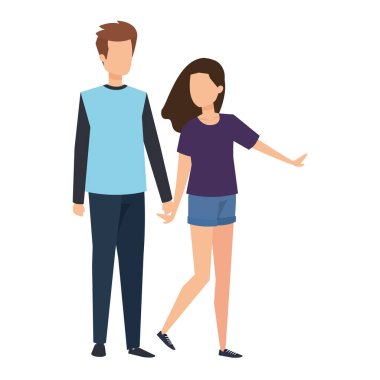 Genç çiftler karakterleri avatarlar