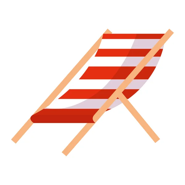 Chaise de plage rayures icône relax — Image vectorielle