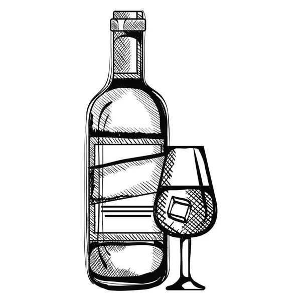 fincan ile şarap şişesi