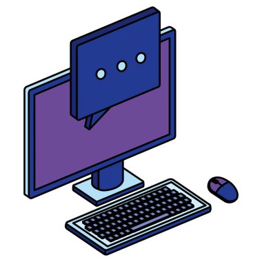 bilgisayar masaüstü ile konuşma balonu