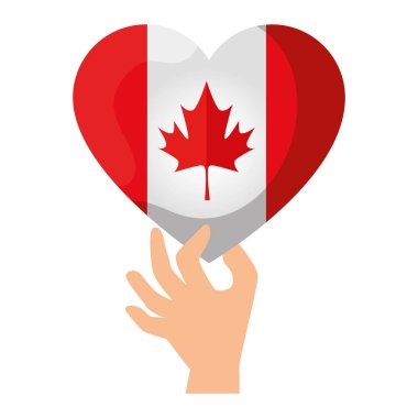 kalp şekli ile el kaldırma kanada bayrağı