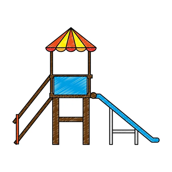 Jogo com torre e slide — Vetor de Stock