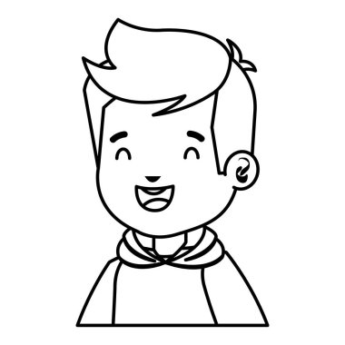 mutlu küçük çocuk komik karakter