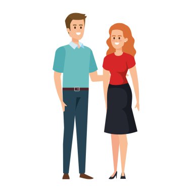 Genç çiftler karakterleri avatarlar