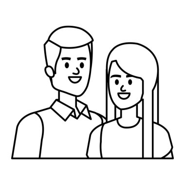 iş çift avatarlar karakterler vektör illüstrasyon