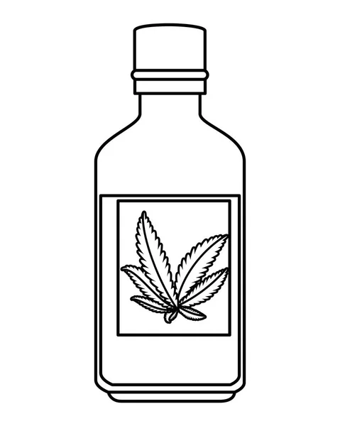 Botella con extracto de cannabis producto — Vector de stock