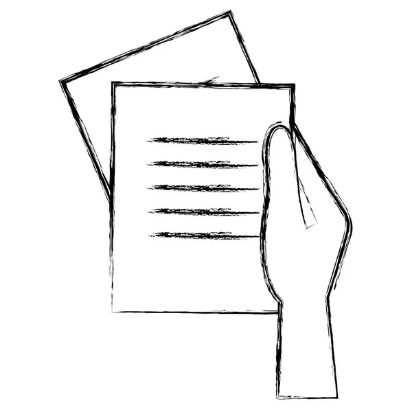 Kağıt belge ile eller — Stok Vektör