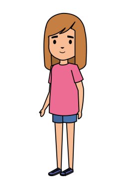 sevimli küçük kız çocuk karakter