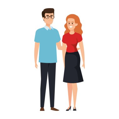 Genç çiftler karakterleri avatarlar
