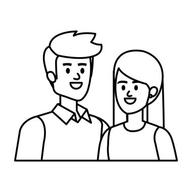 iş çift avatarlar karakterler vektör illüstrasyon