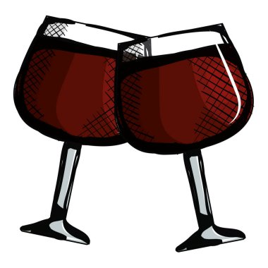 şarap bardakları ile tost