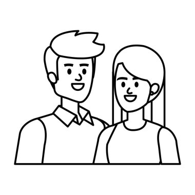 Genç çiftler karakterleri avatarlar