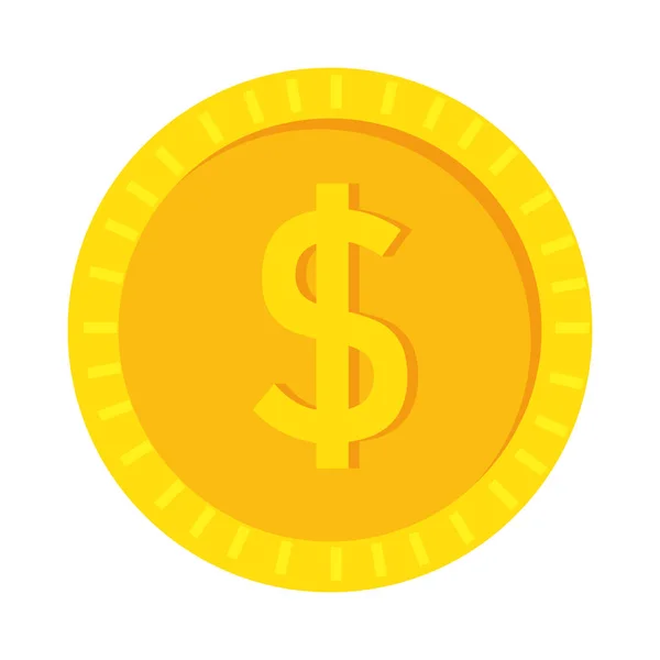 Bozuk para dolar izole edilmiş simgesi — Stok Vektör
