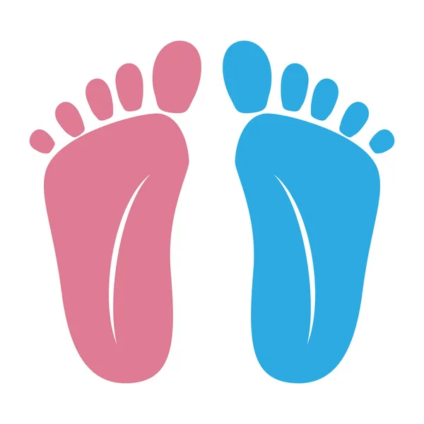 Stampe di piedi baby shower icone — Vettoriale Stock
