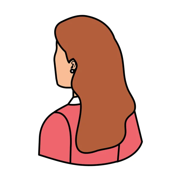 Mignon jeune femme arrière personnage — Image vectorielle