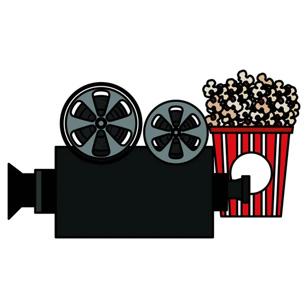 Pop corn con videocamera — Vettoriale Stock