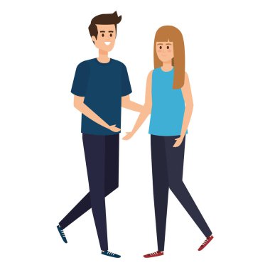 Genç çiftler karakterleri avatarlar