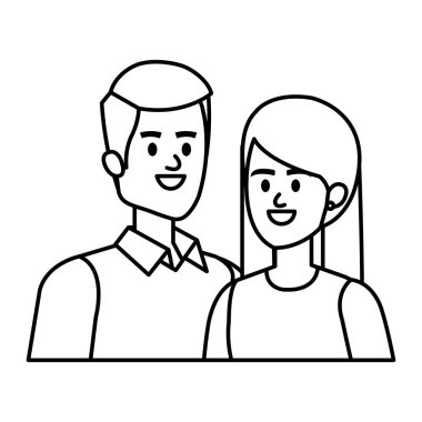 iş çift avatarlar karakterler vektör illüstrasyon