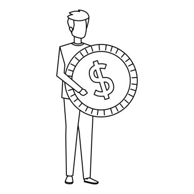 Para kaldıran genç adam.