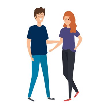 Genç çiftler karakterleri avatarlar