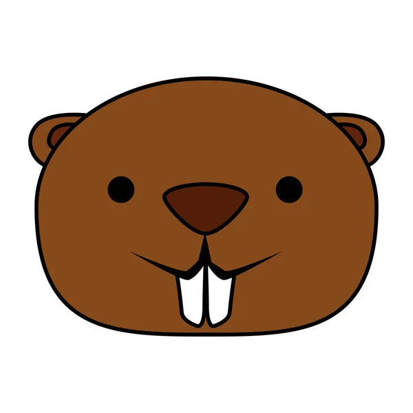 Bonito castor mascote animal ícone —  Vetores de Stock