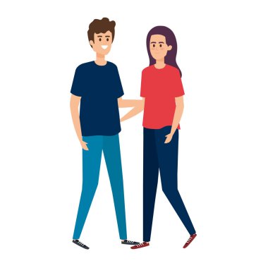 Genç çiftler karakterleri avatarlar