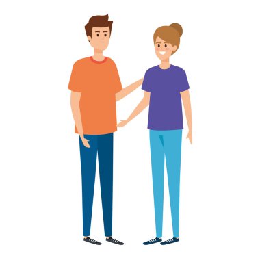 Genç çiftler karakterleri avatarlar