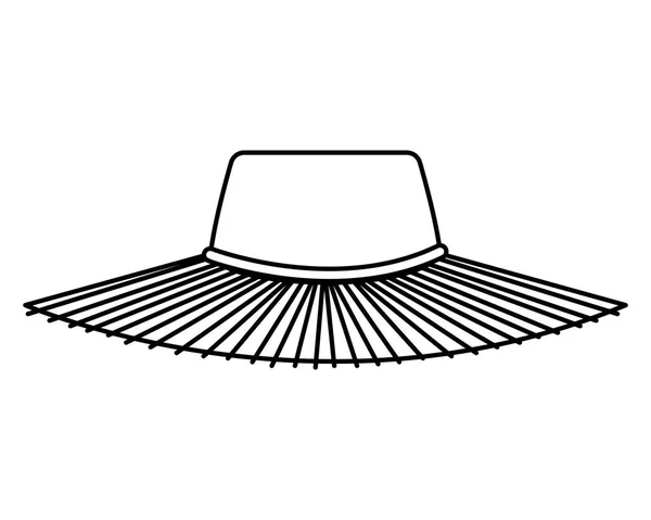 Εικονίδιο αξεσουάρ καλοκαίρι ψάθινο καπέλο — Διανυσματικό Αρχείο