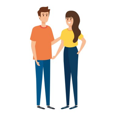 Genç çiftler karakterleri avatarlar