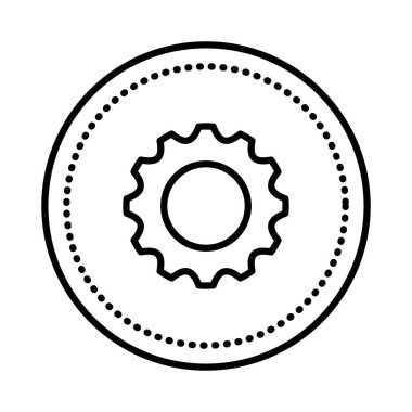 dişli makine kurulumu izole simgesi