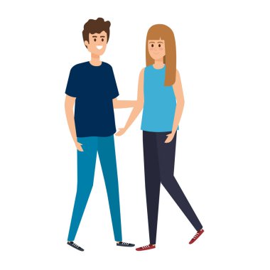 Genç çiftler karakterleri avatarlar