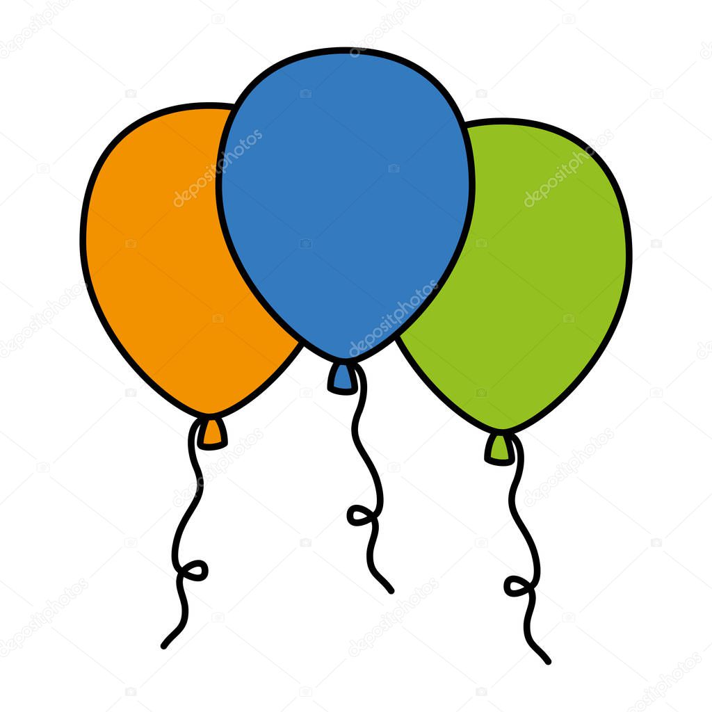 balloons helium floating icon vector illustration