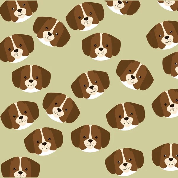 cute dogs heads pattern characters