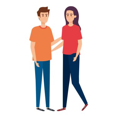 Genç çiftler karakterleri avatarlar