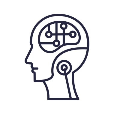 siber humanoide profil simgesi vektör illüstratör