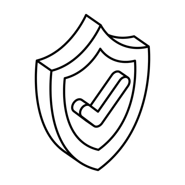 Escudo de seguridad con símbolo ok — Vector de stock
