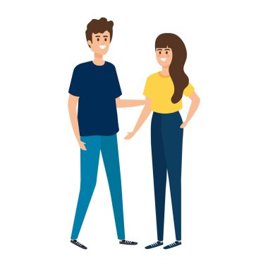 Genç çiftler karakterleri avatarlar