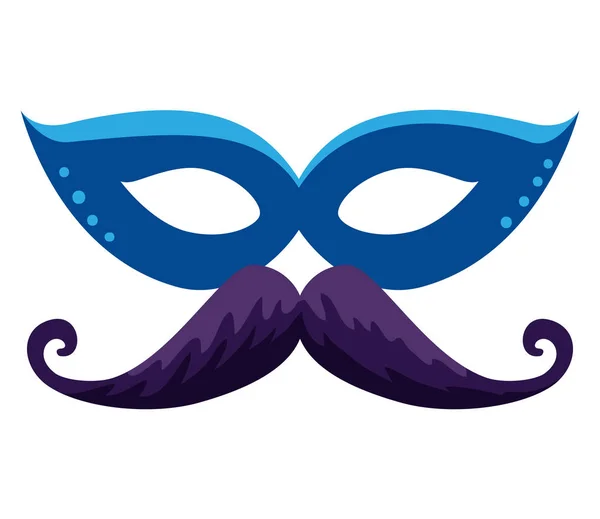 Máscara de carnaval con icono de bigote — Archivo Imágenes Vectoriales