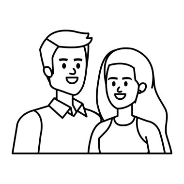 iş çift avatarlar karakterler vektör illüstrasyon